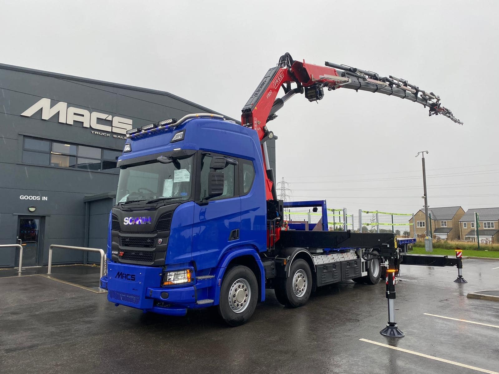 Scania 2020 FASSI With Fly Jib Front Side View
