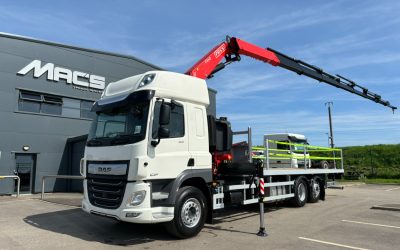 DAF (2024) CF320 6×2 Flatbed with Fassi F245a