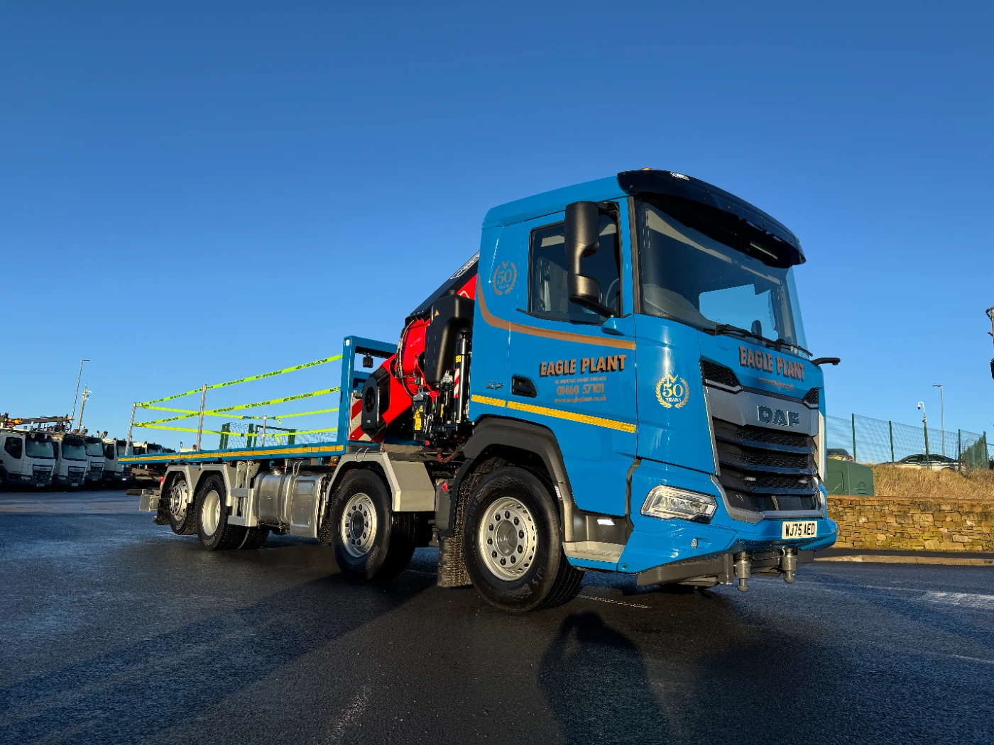 Flatbed crane truck sold to eagle plant hire outside macs truck sales