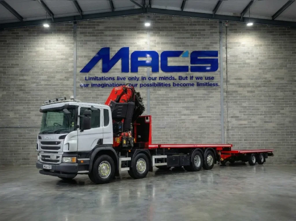 Scania (2014) P410 8×2 32T FASSI F660 Flatbed  £75,000 + VAT