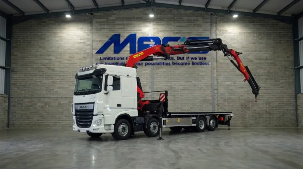 DAF (2022) XF480 8×2 32T Flatbed PK62 W/ Fly Jib
