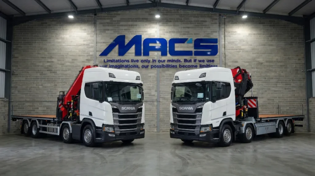 Scania (2026) R500 8×2 32T Flatbed FASSI F705 (2 in stock)